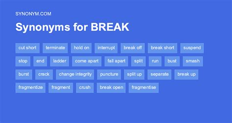 synonym for taking a break.